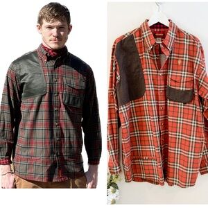 BraeVal Men’s Artemis Hunting Shooting Button Down Tartan Plaid Shirt Size Large